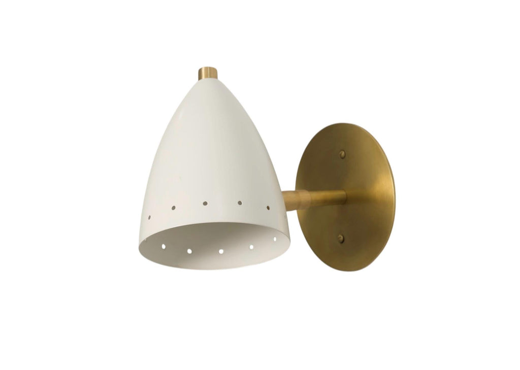 Handmade Solid Brass Cone Shade Wall Sconce - Adjustable Lighting