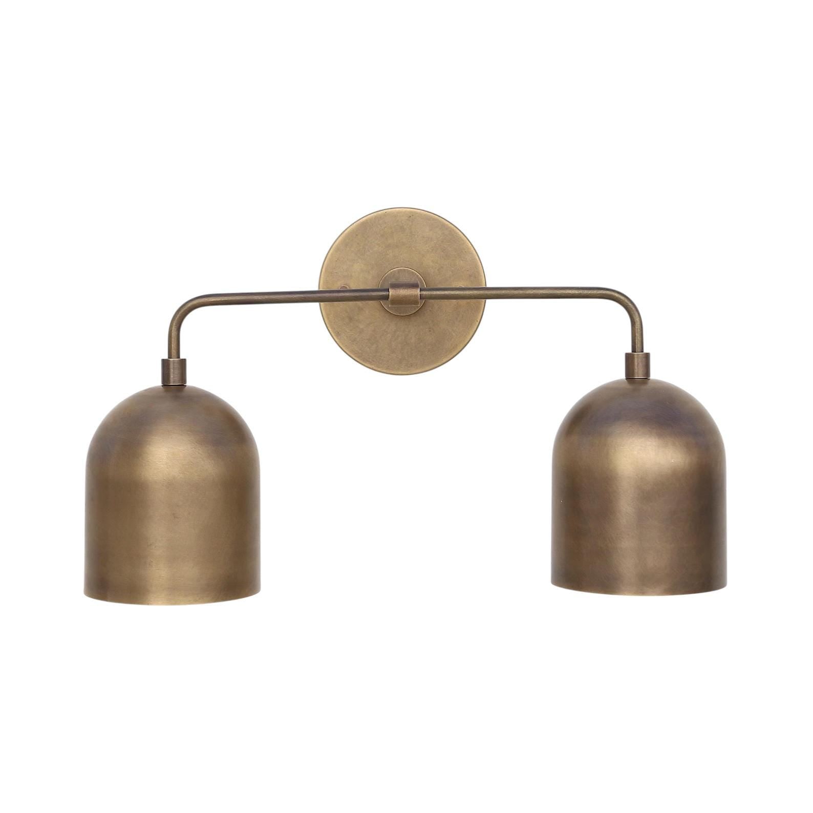 Handmade Brass Double Vanity Light - Mid Century Wall Sconce
