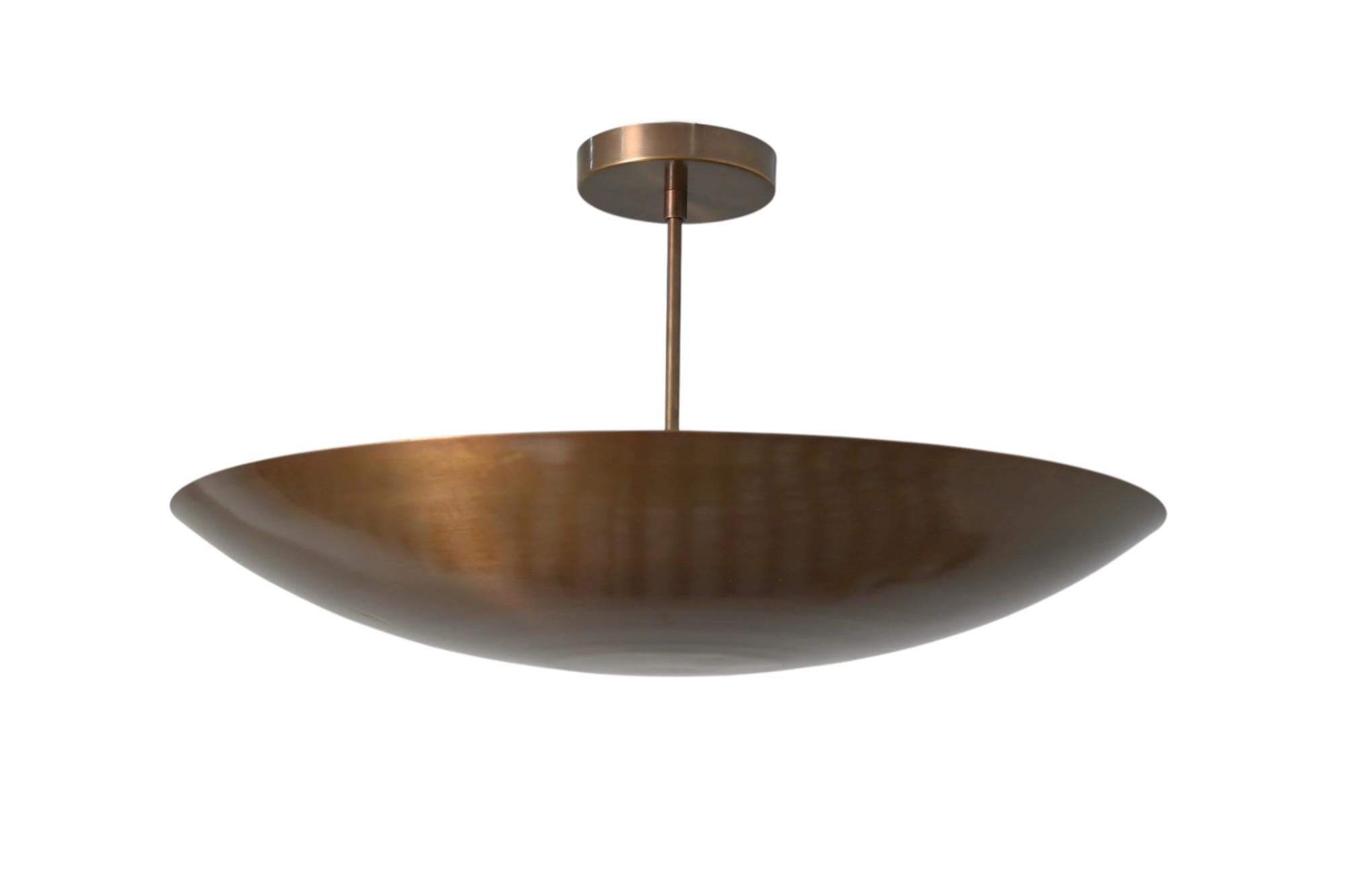 6 Light Stilnovo Flush Mount Brass Disk Handcrafted Sputnik Chandelier Lighting Fixture