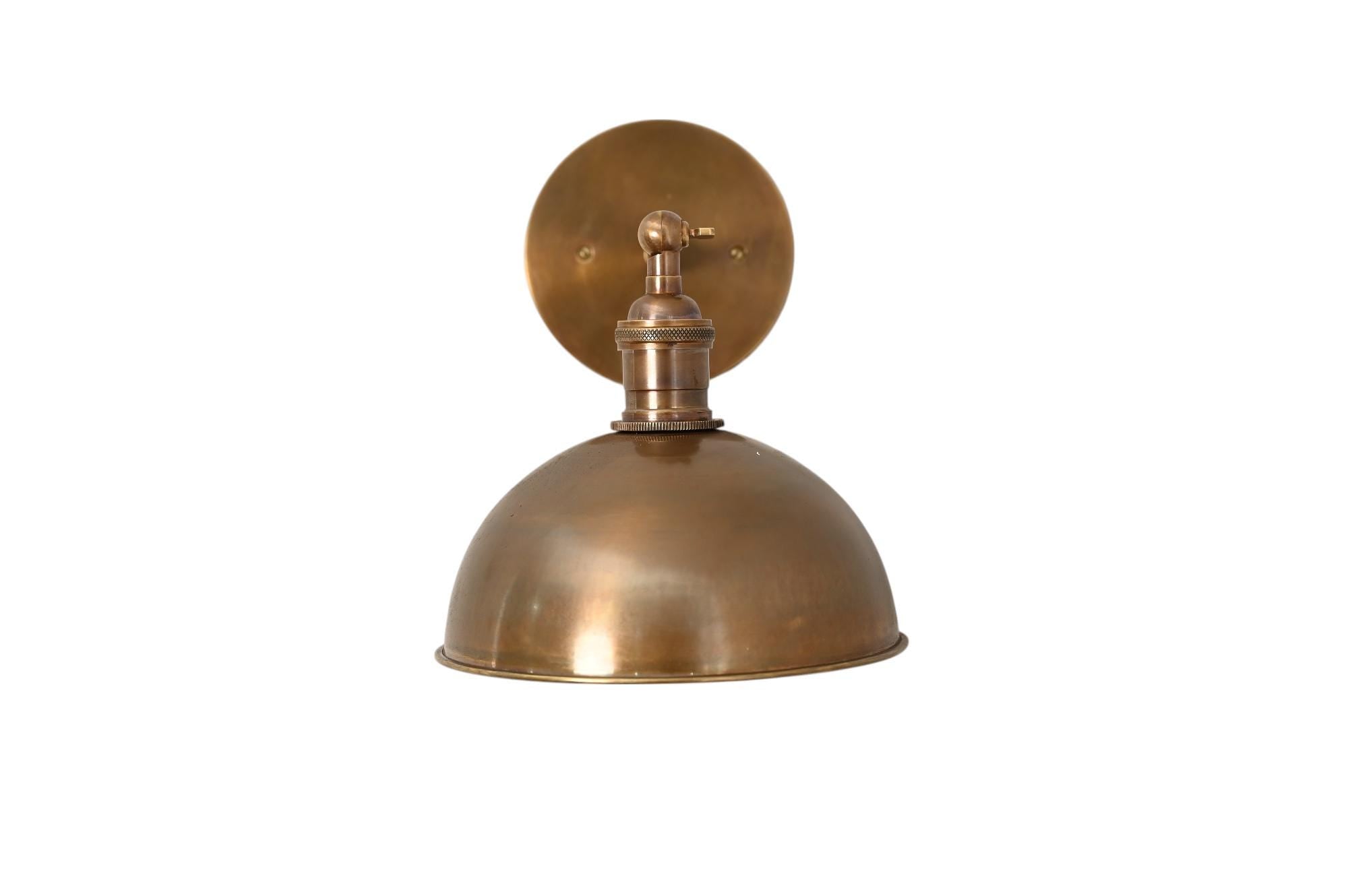 Handmade Antique Brass Wall Sconce Light: Adjustable Swivel Design