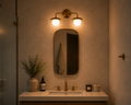 Handmade Antique Brass Bathroom Vanity Light – Mid-Century Modern Wall Sconce