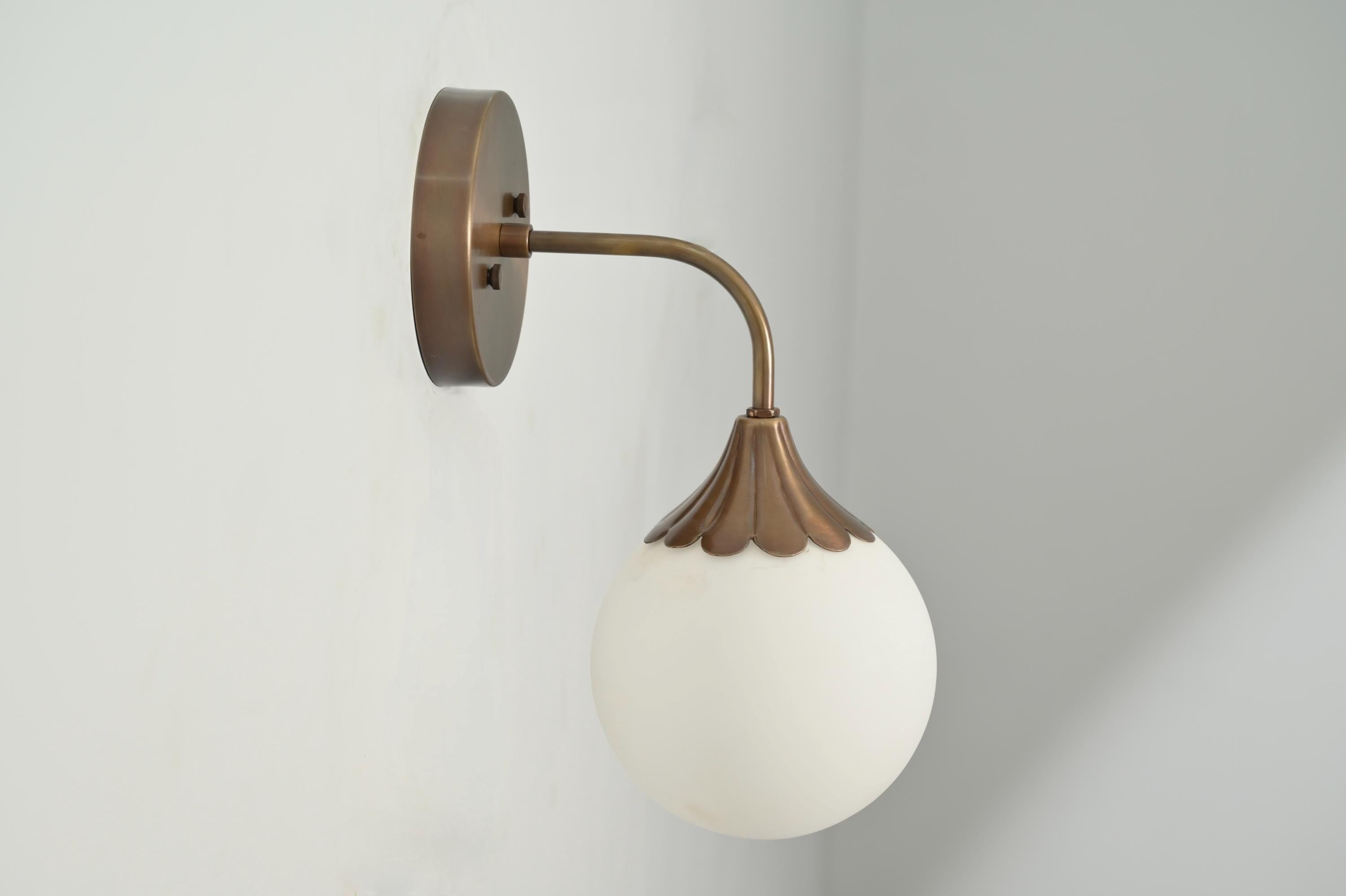 Handmade Brass Sconce: Mid-Century Modern Scallop Wall Lamp