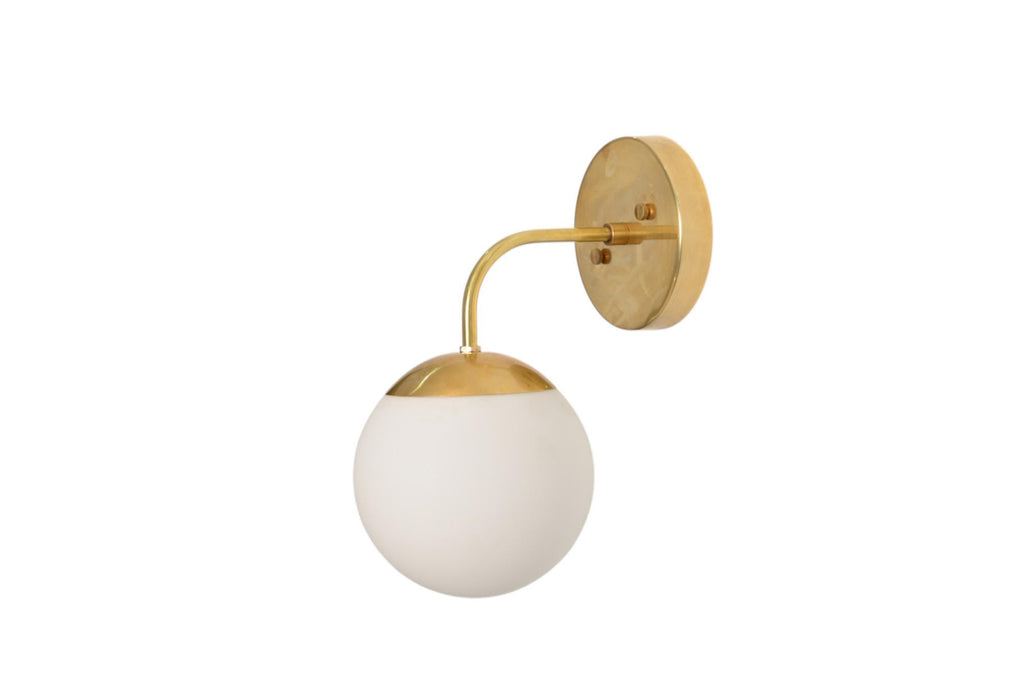 Handmade Brass Globe Wall Sconce - Modern Light Fixture