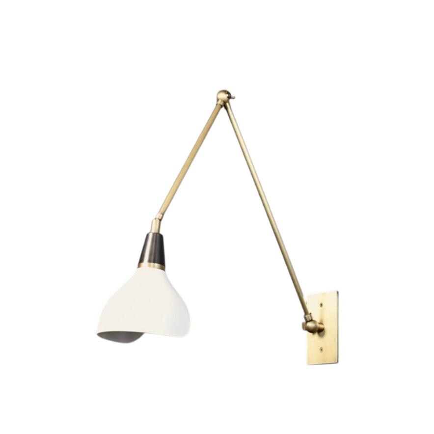 Handmade Solid Brass Cone Shade Wall Sconce - Adjustable Lighting