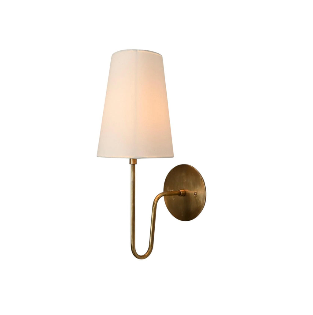 Single Light Hallway Bedside Wall Lamp Linen Shade Sputnik Fixture
