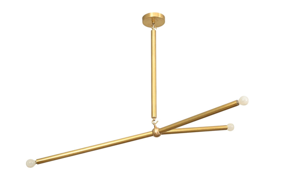 3 light Modern Brass Handmade  Vintage Stilnovo Chandelier Light Fixture