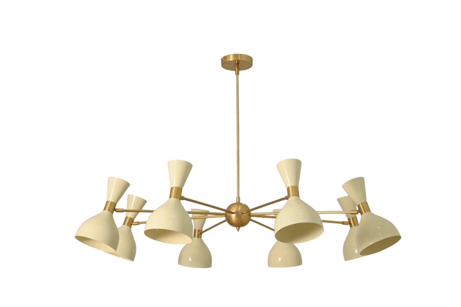 8 Light Stilnovo Diablo Handcrafted Sputnik Chandelier  with Hourglass Detail Lighting Fixture
