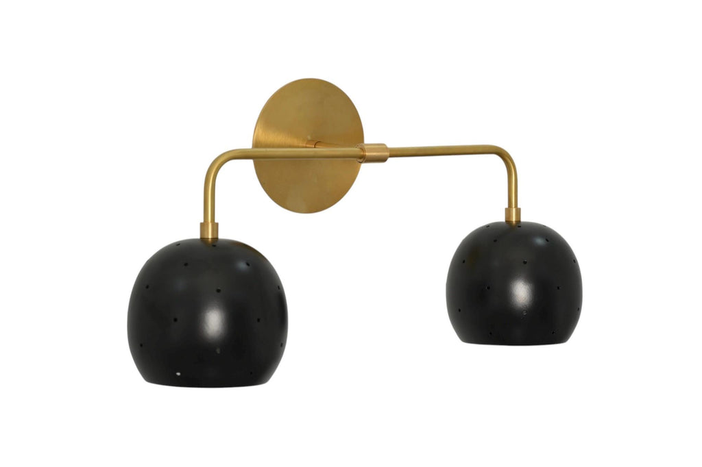 Handmade Brass Double Wall Sconce: Mid-Century Vanity Light