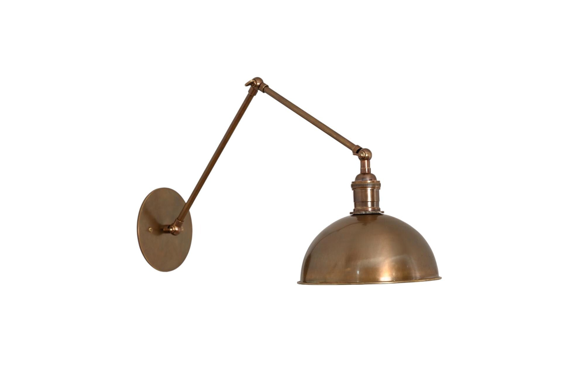 Handmade Brass Adjustable Wall Sconce: Vintage Style Lighting
