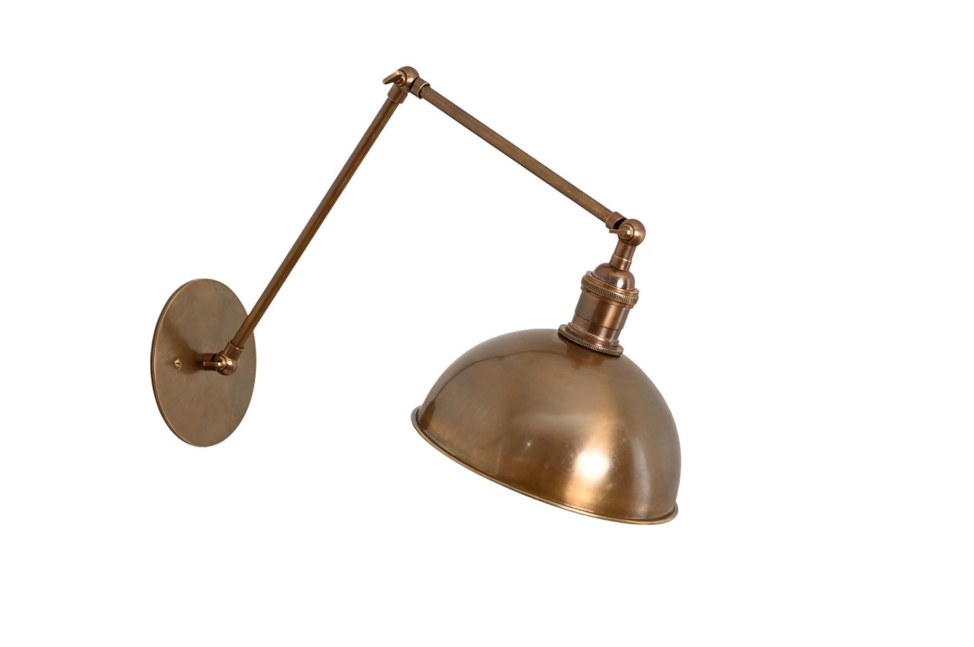 Handmade Brass Adjustable Wall Sconce: Vintage Style Lighting
