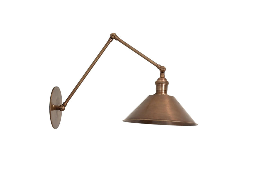 Adjustable Solid Brass Swivel Wall Lamp Light with Shade
