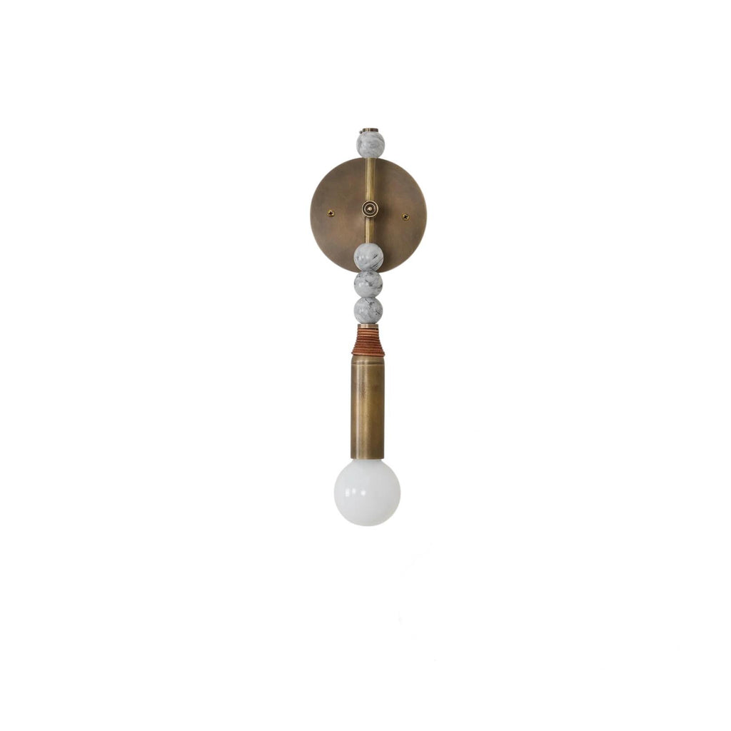 One Light Tom Marble Ball Brass Sputnik Fixture