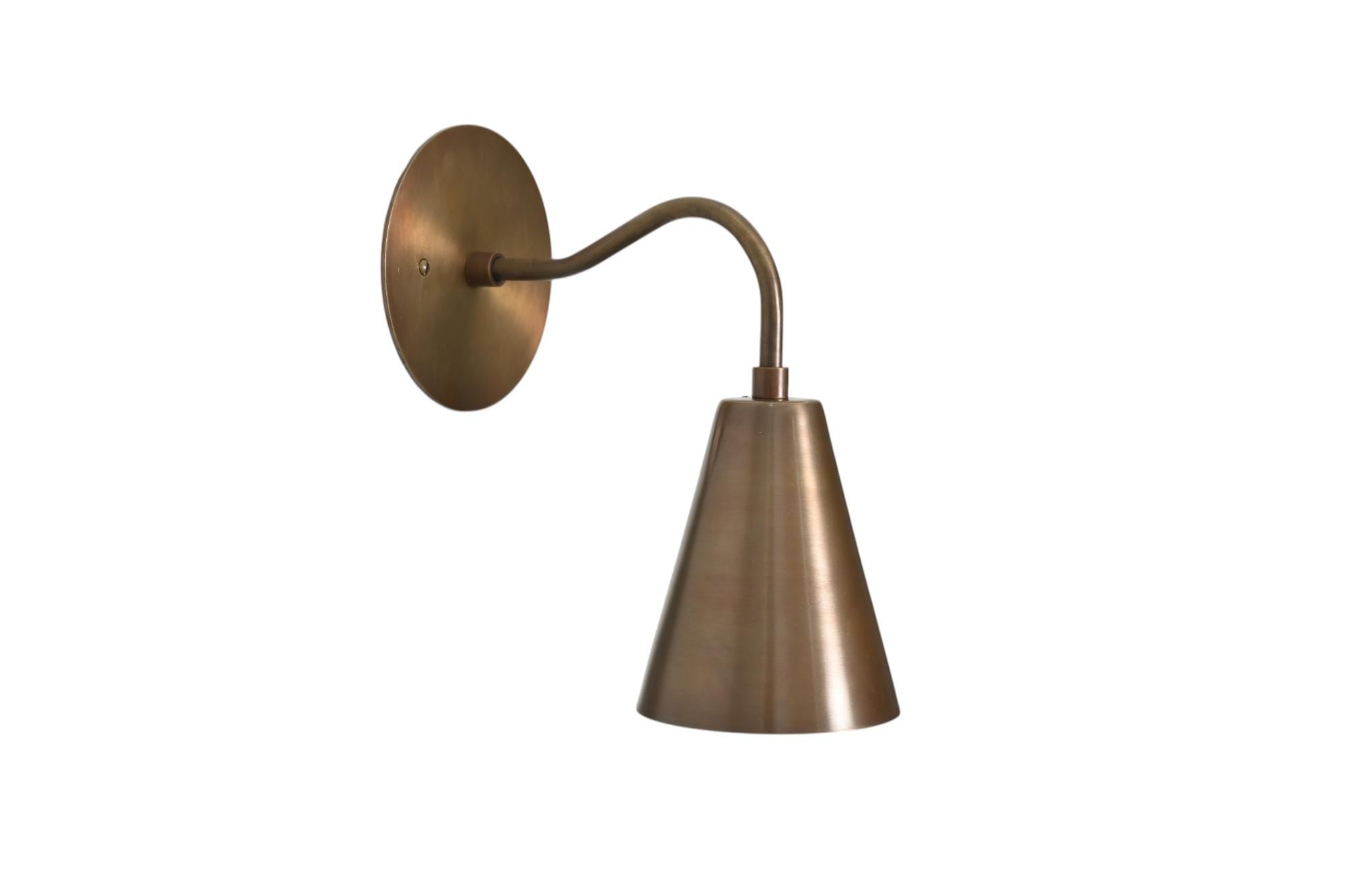 Minimalistic Sconce Wall Light Fixture Italian Brass Mid Century Modern Wall Lamp