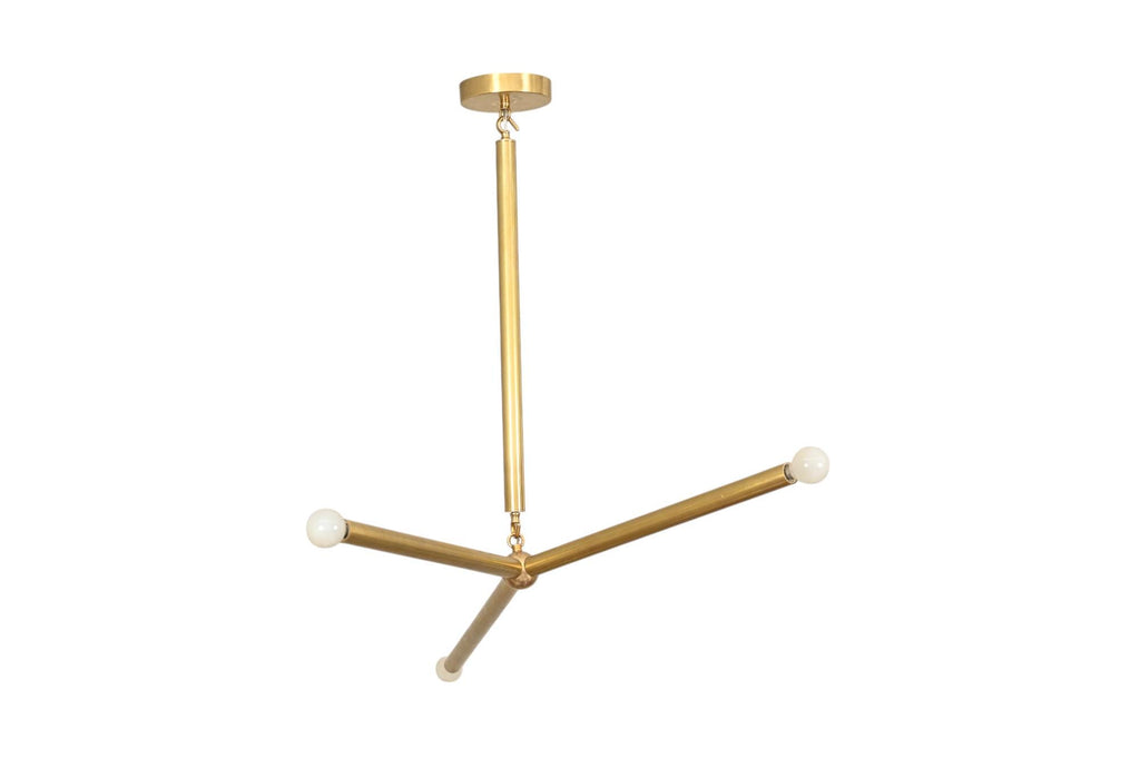 3 light Modern Brass Handmade  Vintage Stilnovo Chandelier Light Fixture