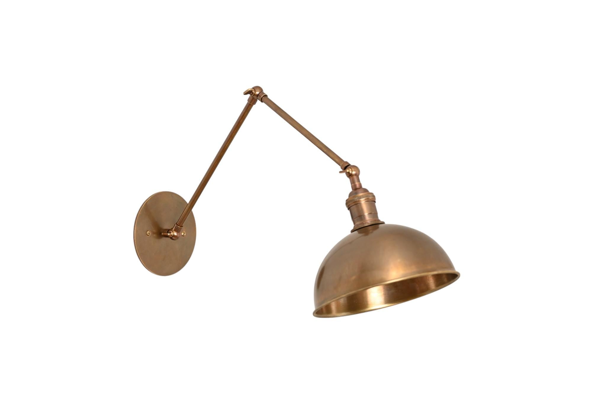 Handmade Brass Adjustable Wall Sconce: Vintage Style Lighting