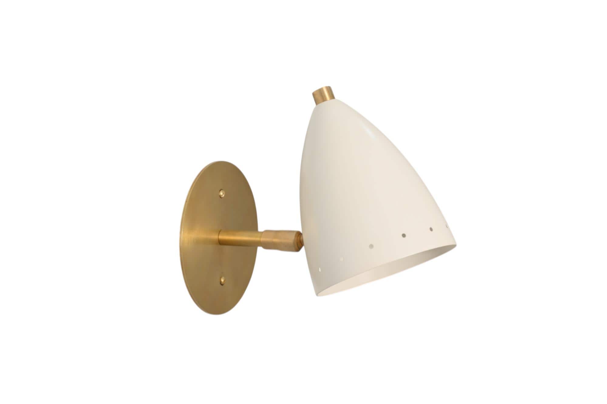 Handmade Solid Brass Cone Shade Wall Sconce - Adjustable Lighting