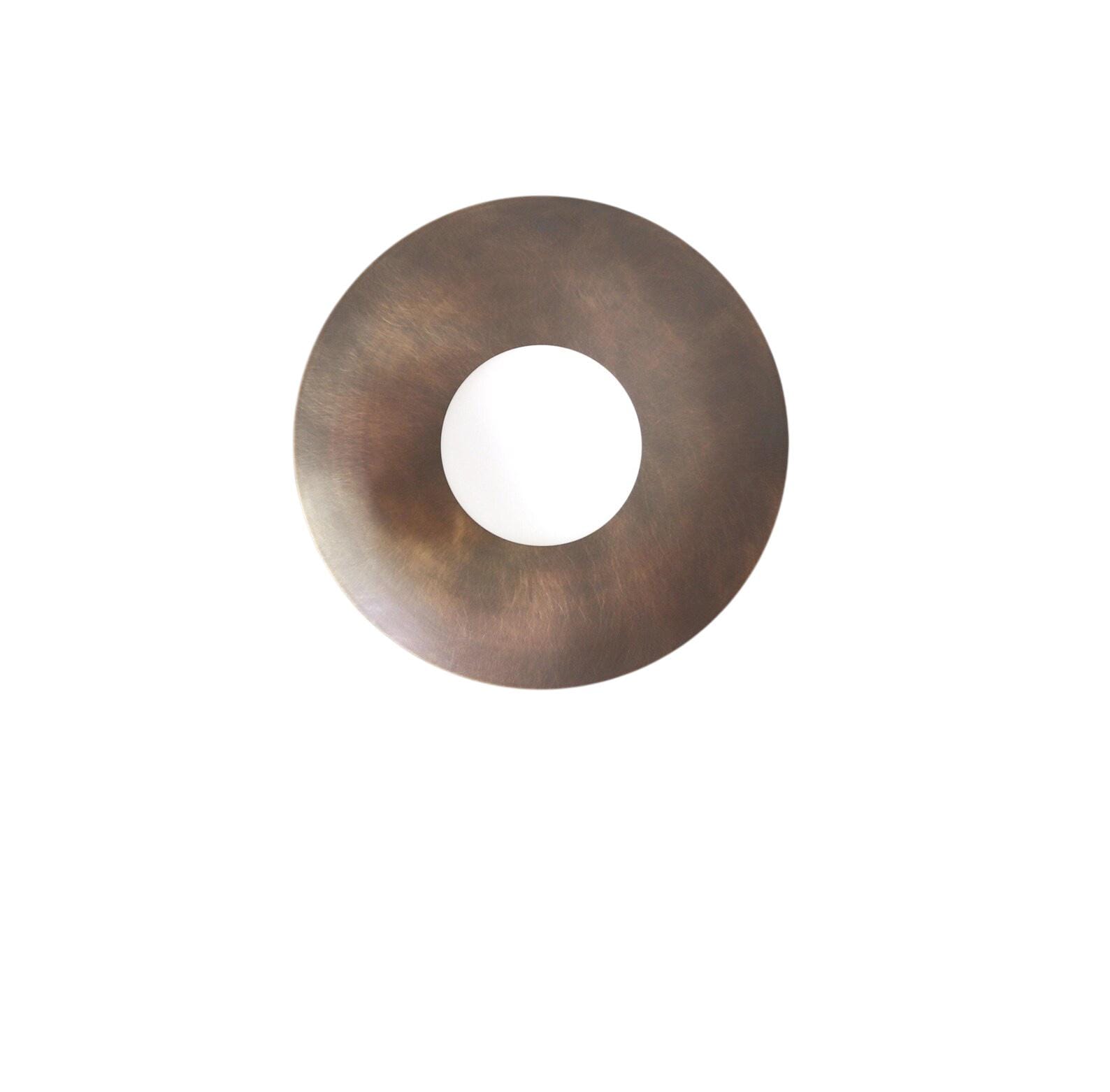 Single Light Brass Ball Flush Fixture