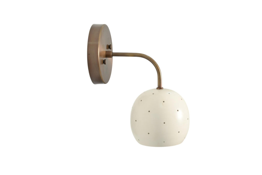 Handmade Brass Sconce: Mid-Century Modern Perforated Ball Wall Lamp