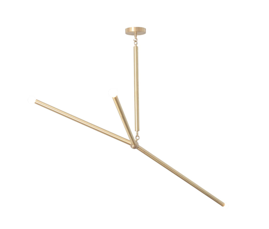 3 light Modern Brass Handmade  Vintage Stilnovo Chandelier Light Fixture