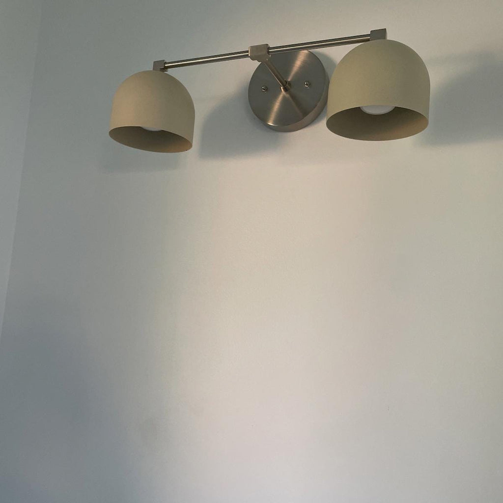 Handmade Brass Double Vanity Light - Mid Century Wall Sconce fixture