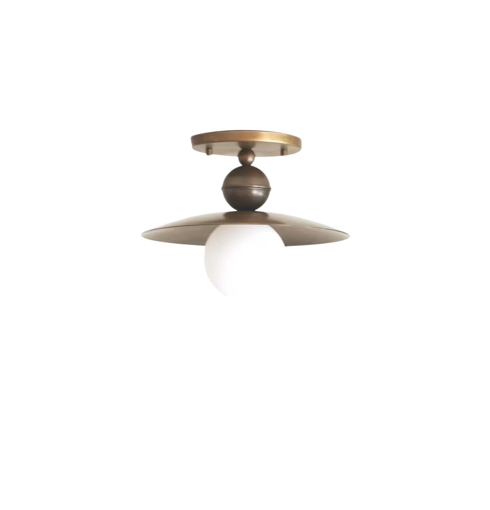 Single Light Brass Ball Flush Fixture