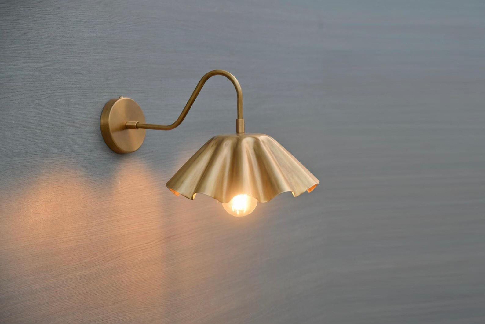 Handmade Brass Double Vanity Light - Mid Century Wall Sconce fixture