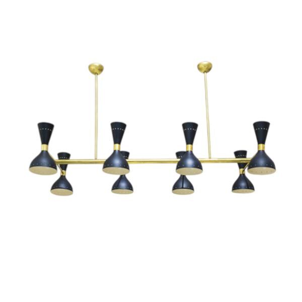 8 light linear handmade diablo  sputnik chandelier lighting fixture