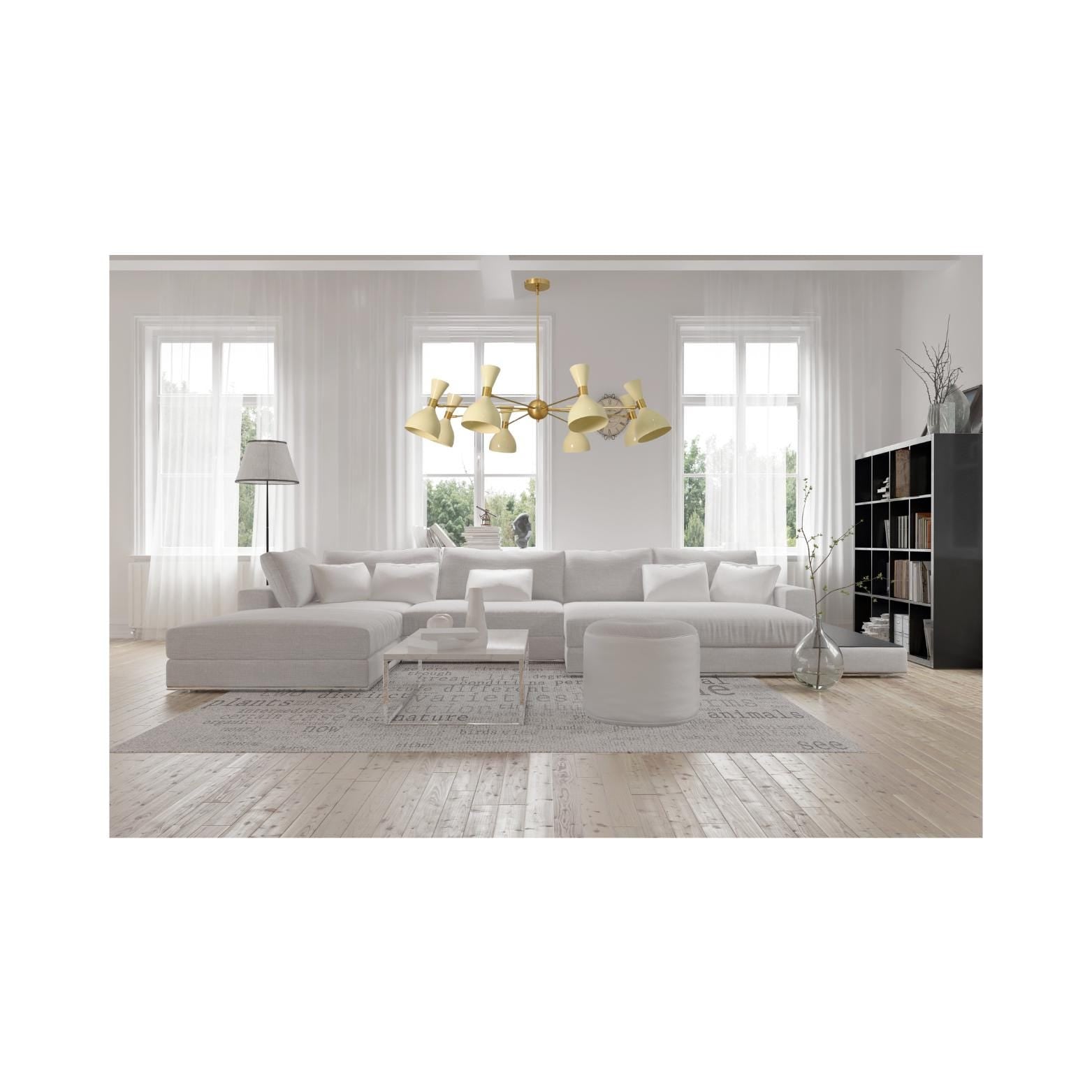 8 Light Stilnovo Diablo Handcrafted Sputnik Chandelier  with Hourglass Detail Lighting Fixture