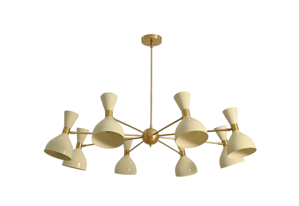 8 Light Stilnovo Diablo Handcrafted Sputnik Chandelier  with Hourglass Detail Lighting Fixture