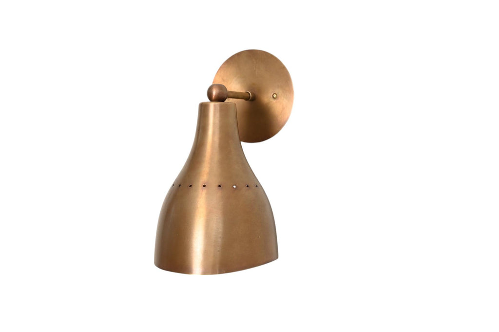 Single Light Brass Vintage Handcrafted Sputnik Perforated Wall Light Sconce Fixture