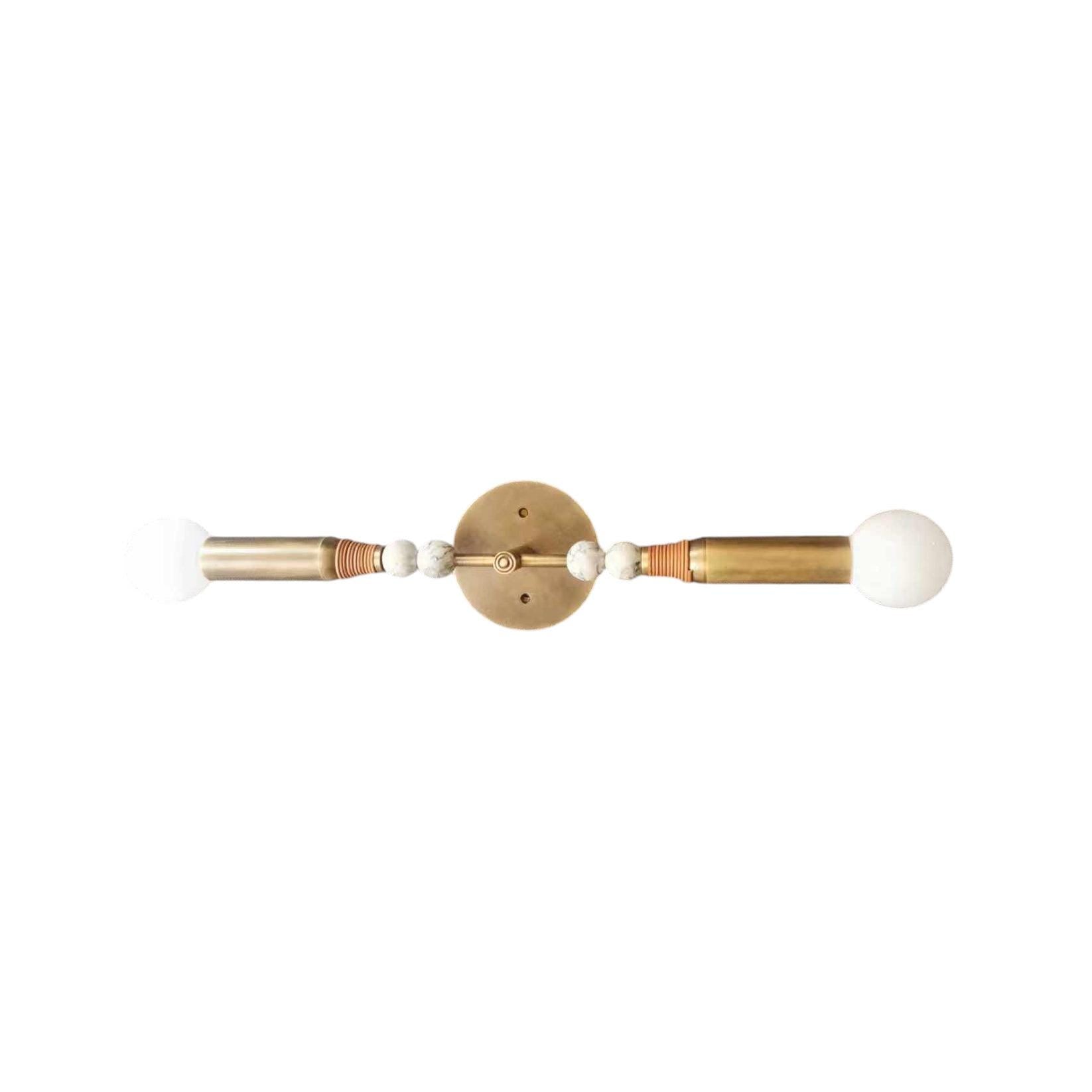 2 Light Marble Ball Vanity Brass Sputnik Fixture