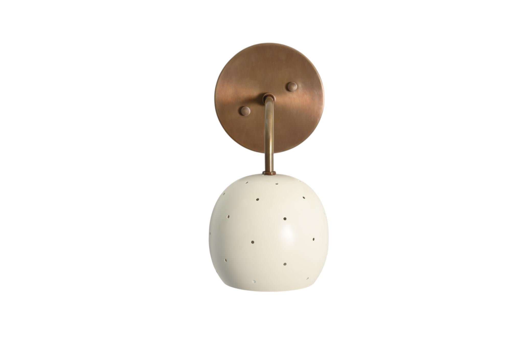 Handmade Brass Sconce: Mid-Century Modern Perforated Ball Wall Lamp