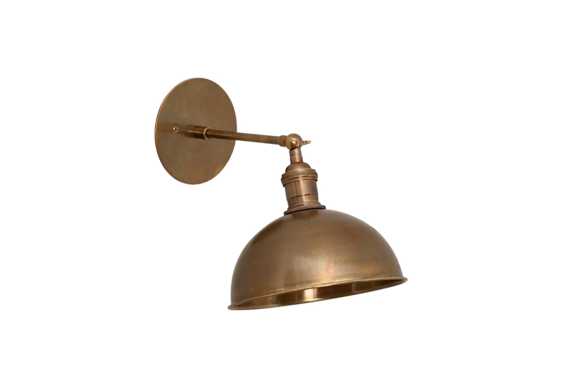 Handmade Antique Brass Wall Sconce Light: Adjustable Swivel Design