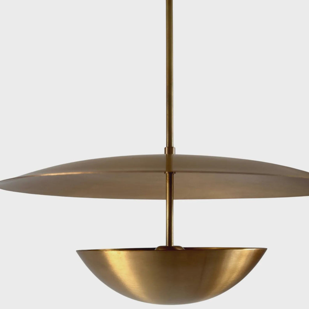 Brass Dome Chandelier: Mid-Century Modern Pendant Light