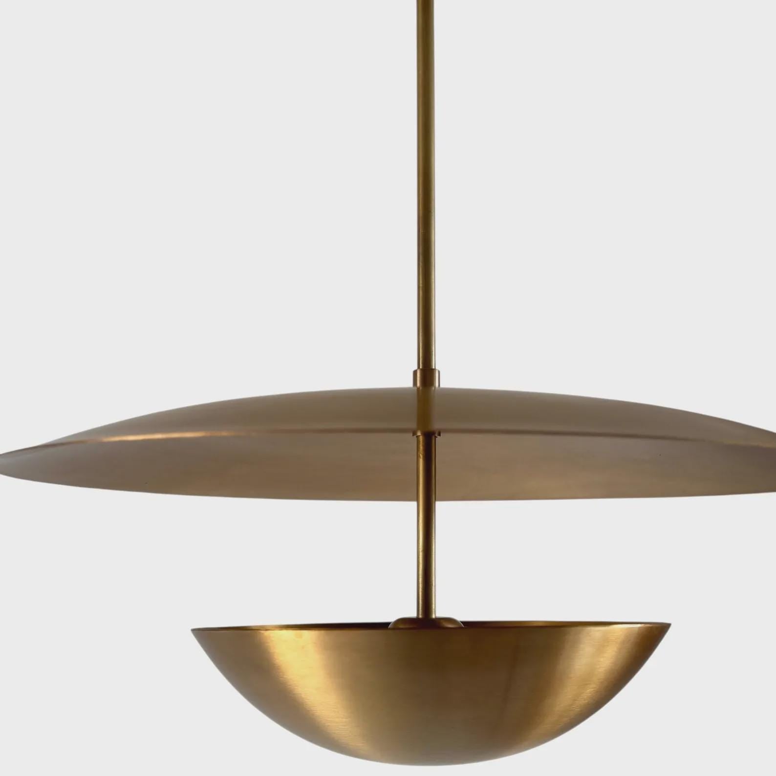 Brass Dome Chandelier: Mid-Century Modern Pendant Light