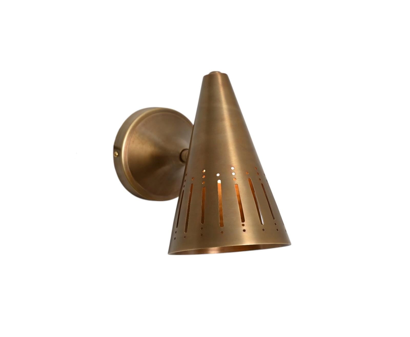 Handmade Swivel Solid Brass Adjustable Wall Sconce Light - Mid-Century Modern