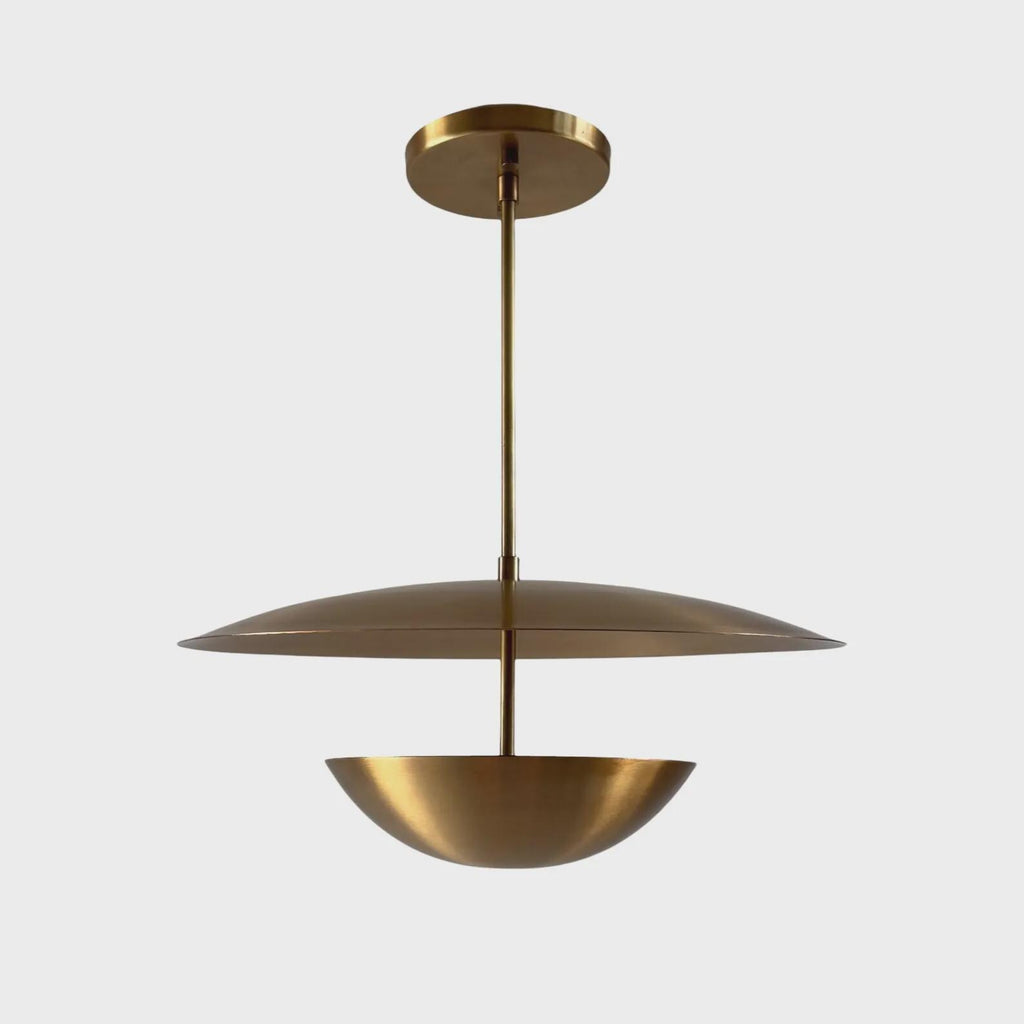 Brass Dome Chandelier: Mid-Century Modern Pendant Light