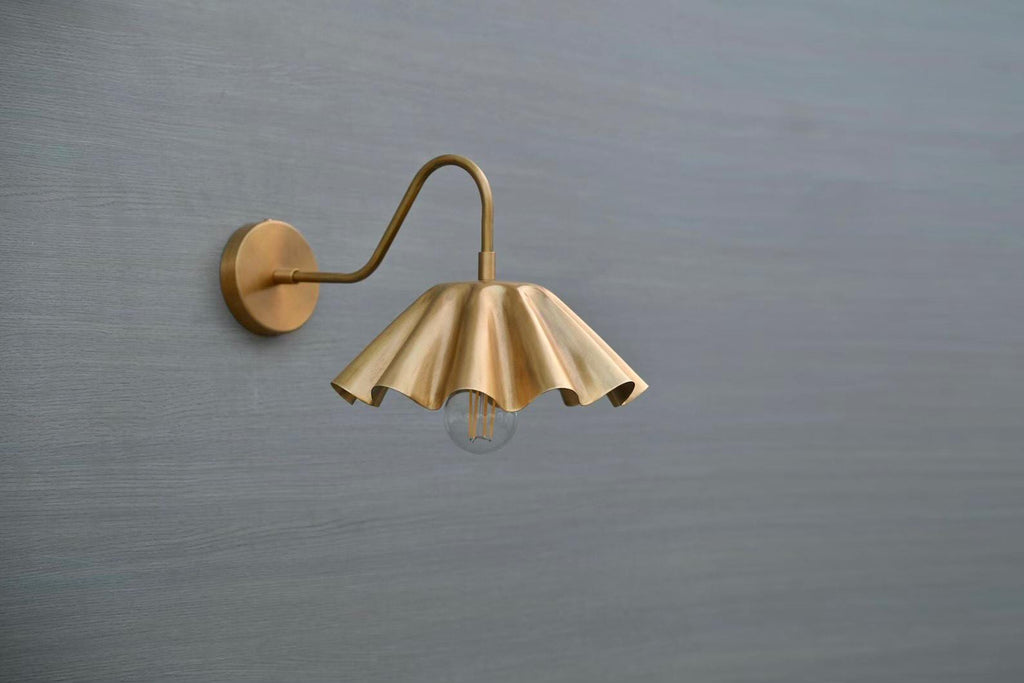 Handmade Brass Double Vanity Light - Mid Century Wall Sconce fixture