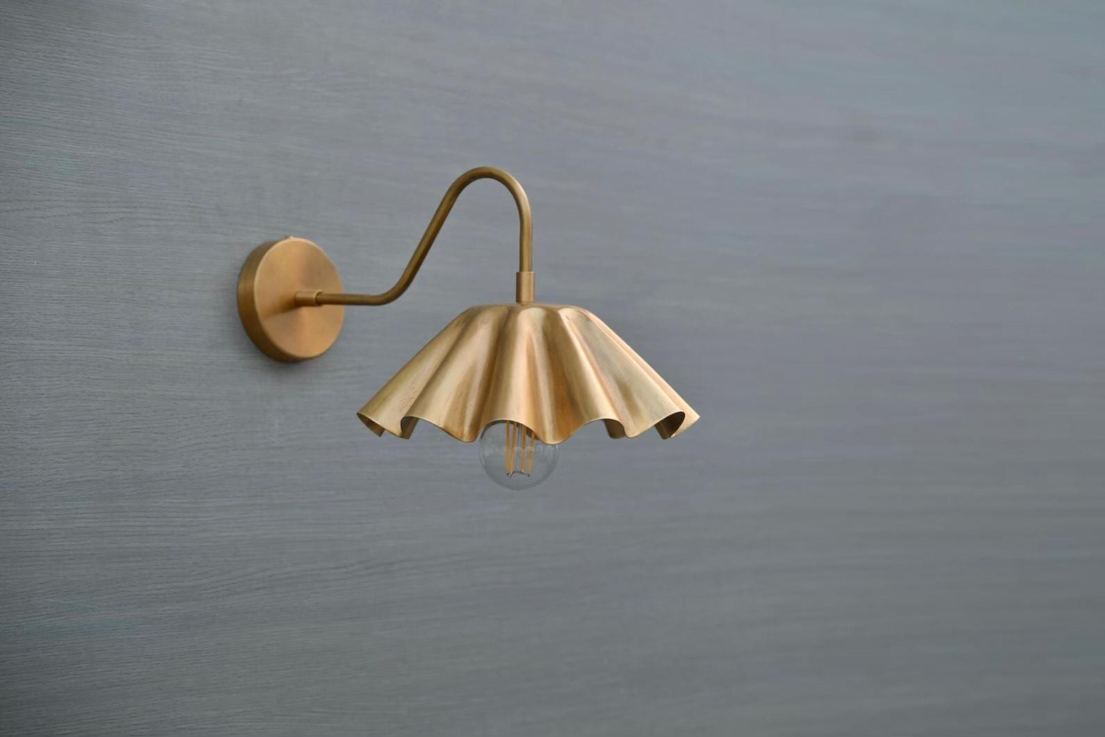 Handmade Brass Double Vanity Light - Mid Century Wall Sconce fixture