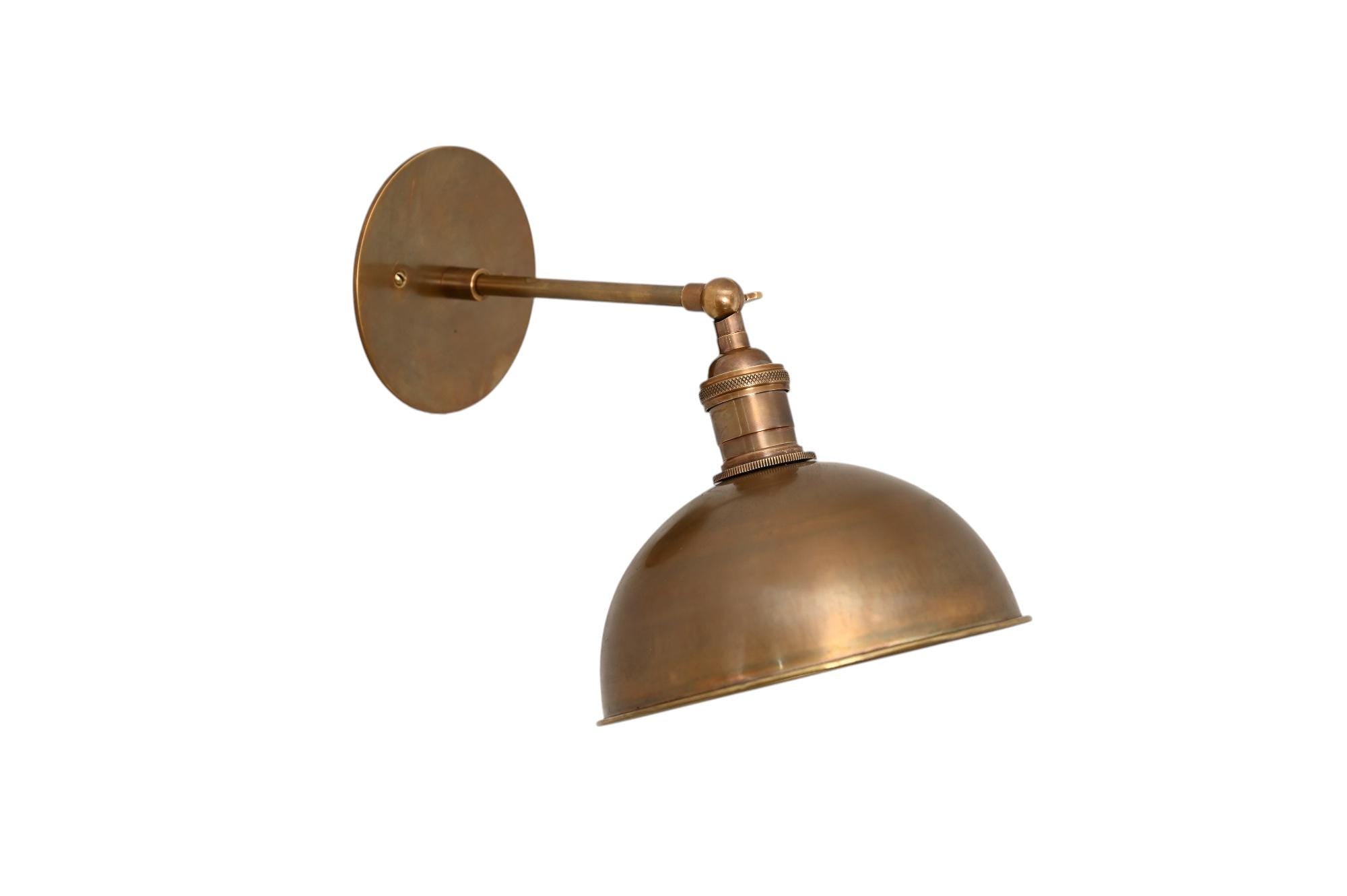 Handmade Antique Brass Wall Sconce Light: Adjustable Swivel Design