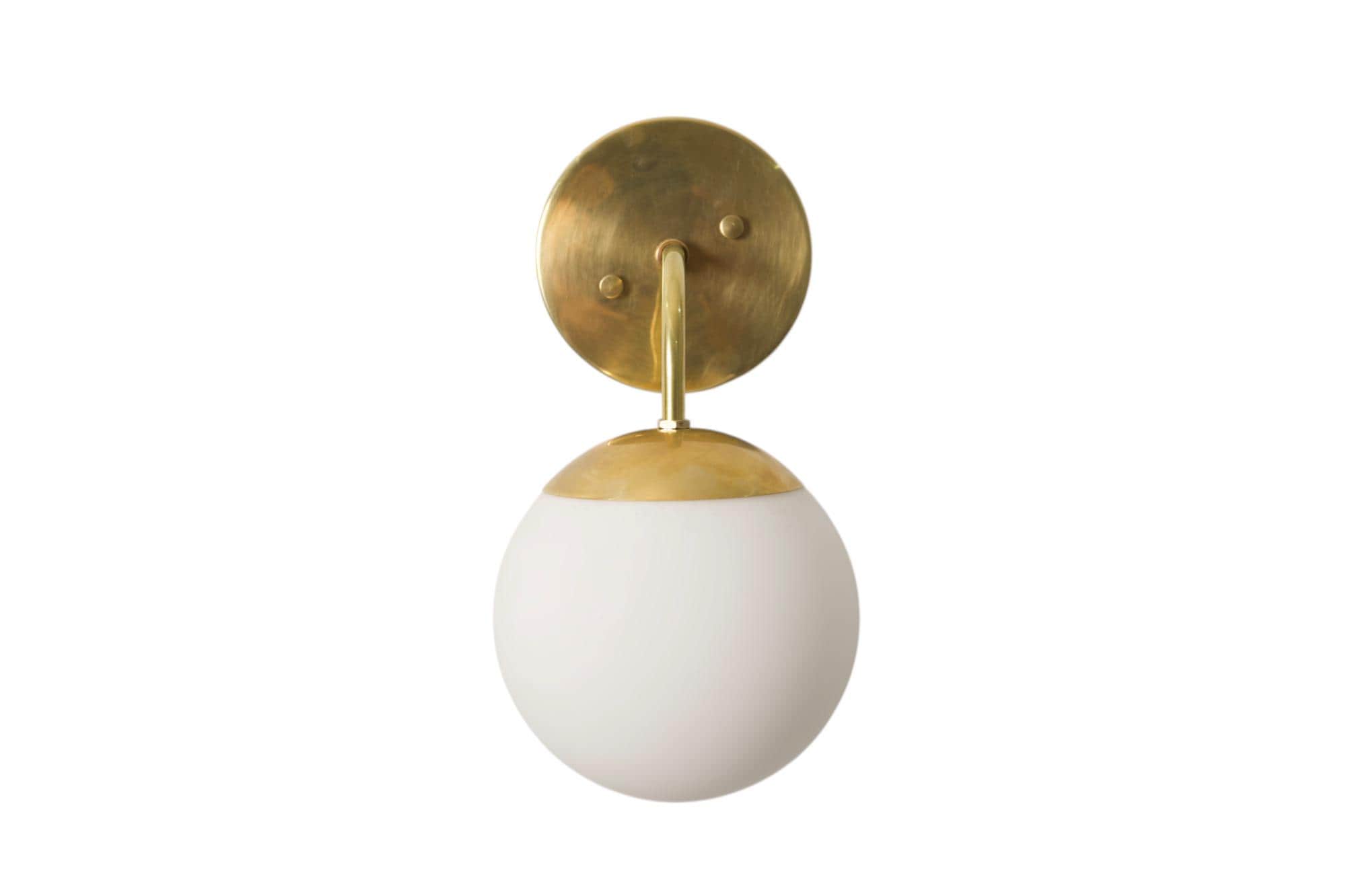 Handmade Brass Globe Wall Sconce - Modern Light Fixture