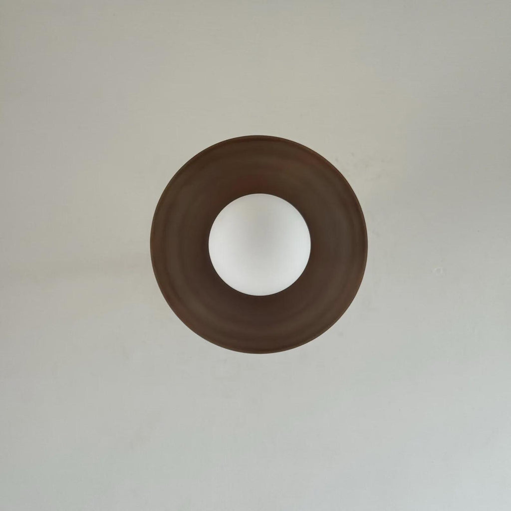 Handmade Brass Dome Ceiling Light: Mid-Century Modern Opal Glass Fixture