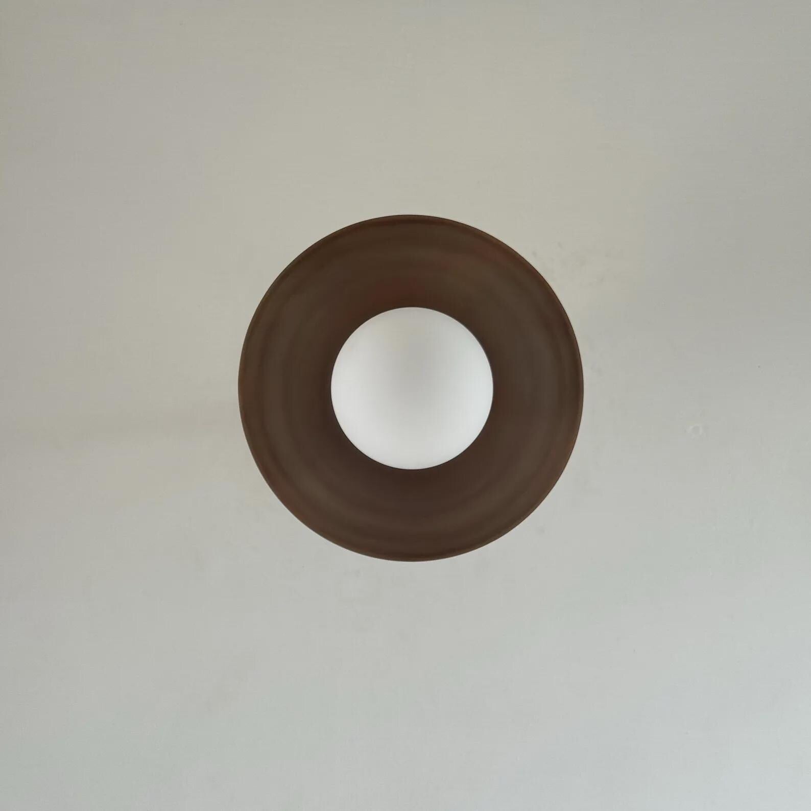 Handmade Brass Dome Ceiling Light: Mid-Century Modern Opal Glass Fixture