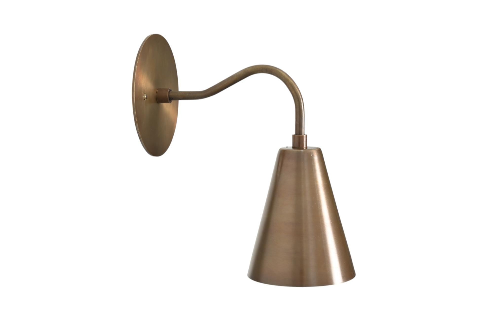 Minimalistic Sconce Wall Light Fixture Italian Brass Mid Century Modern Wall Lamp