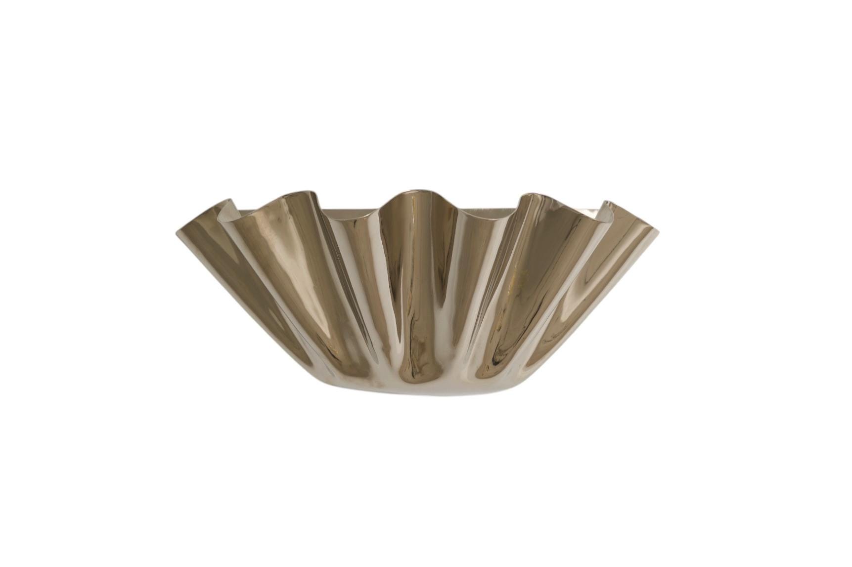 Handcrafted Brass Wall Sconce: Mid Century Modern Flower Lamp