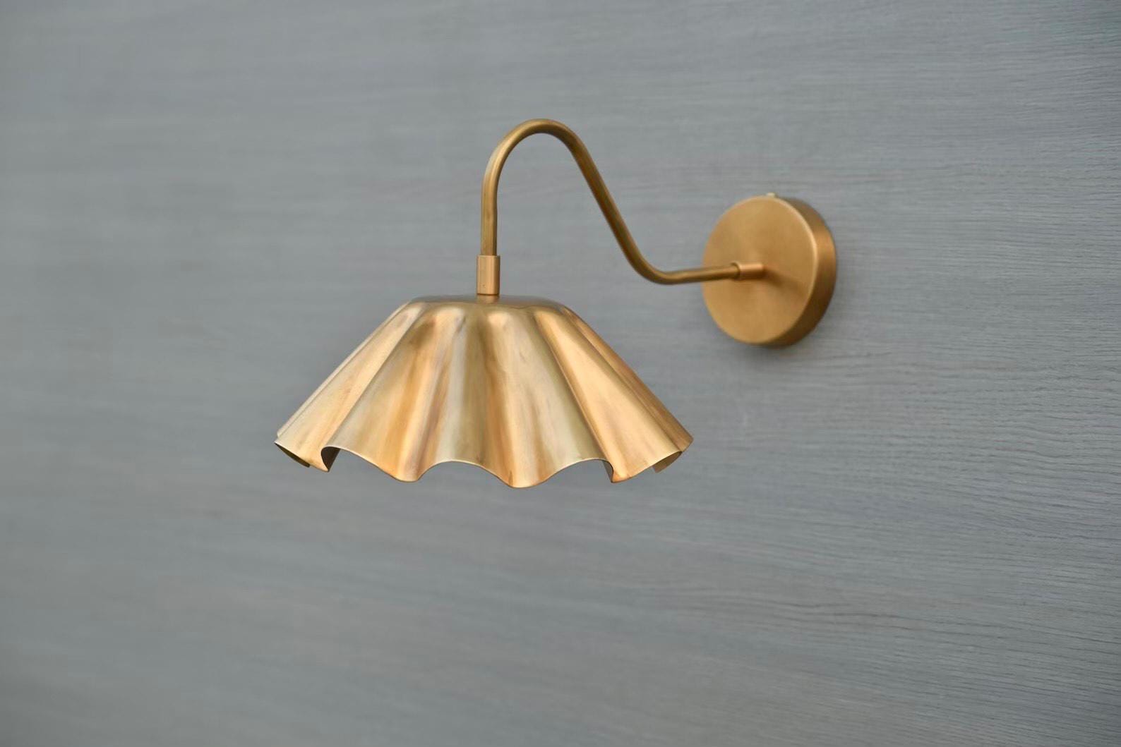 Handmade Brass Double Vanity Light - Mid Century Wall Sconce fixture