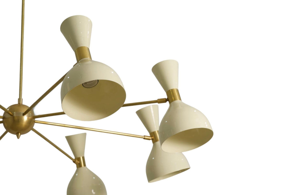 8 Light Stilnovo Diablo Handcrafted Sputnik Chandelier  with Hourglass Detail Lighting Fixture