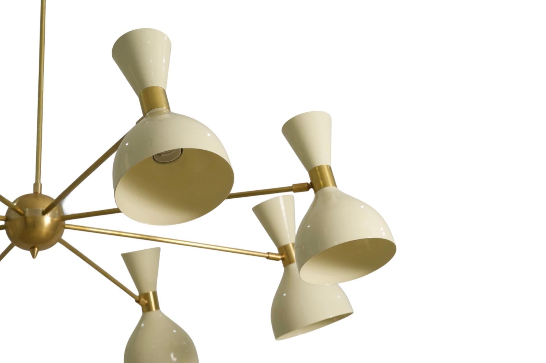 8 Light Stilnovo Diablo Handcrafted Sputnik Chandelier  with Hourglass Detail Lighting Fixture