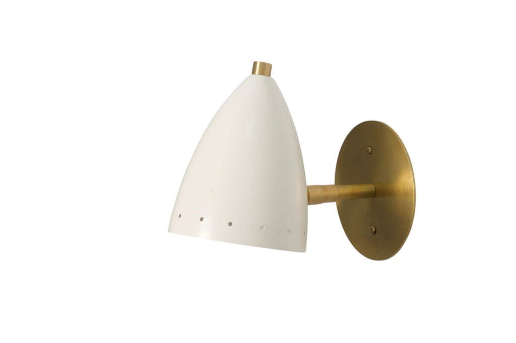 Handmade Solid Brass Cone Shade Wall Sconce - Adjustable Lighting