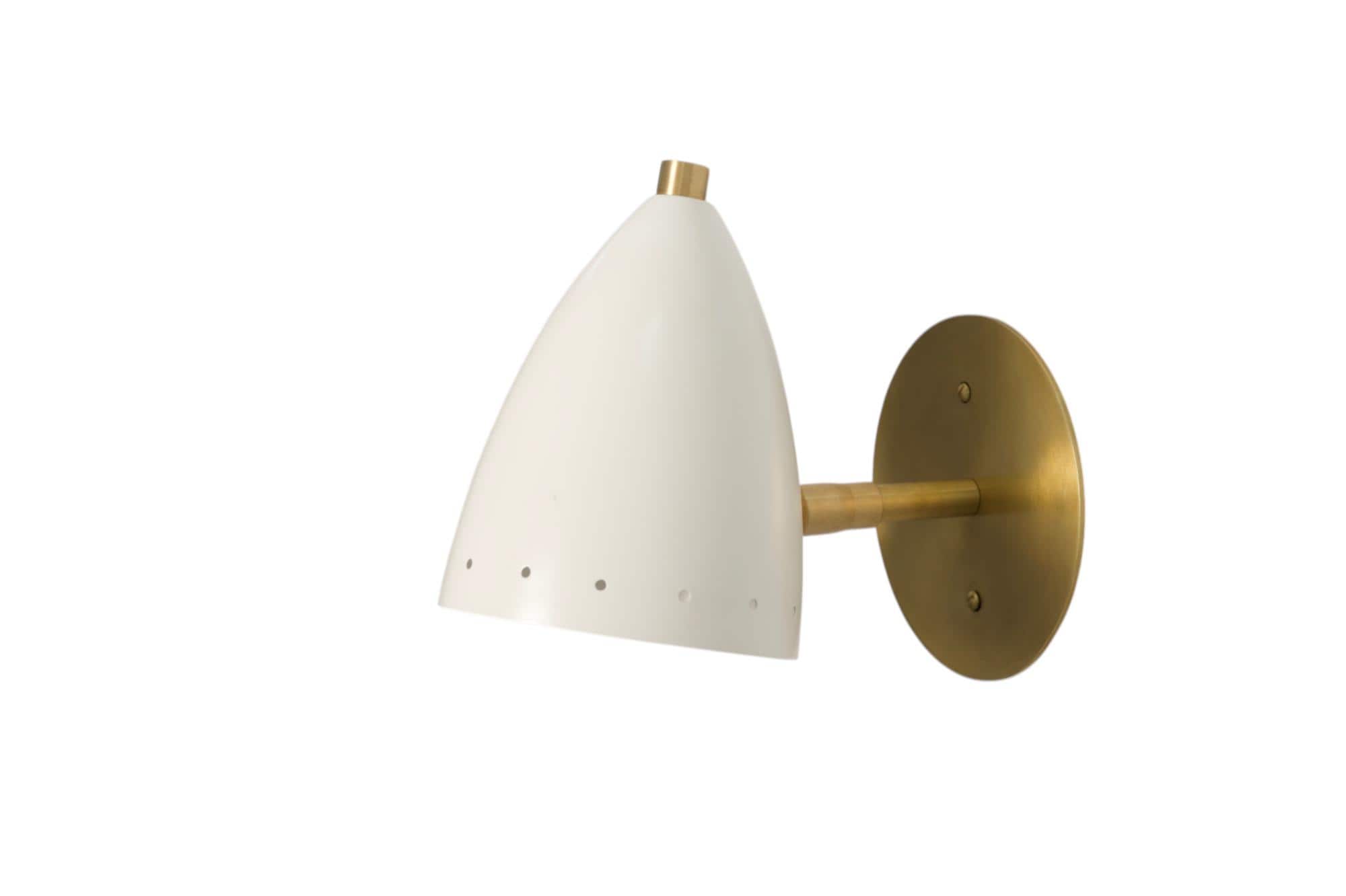 Handmade Solid Brass Cone Shade Wall Sconce - Adjustable Lighting